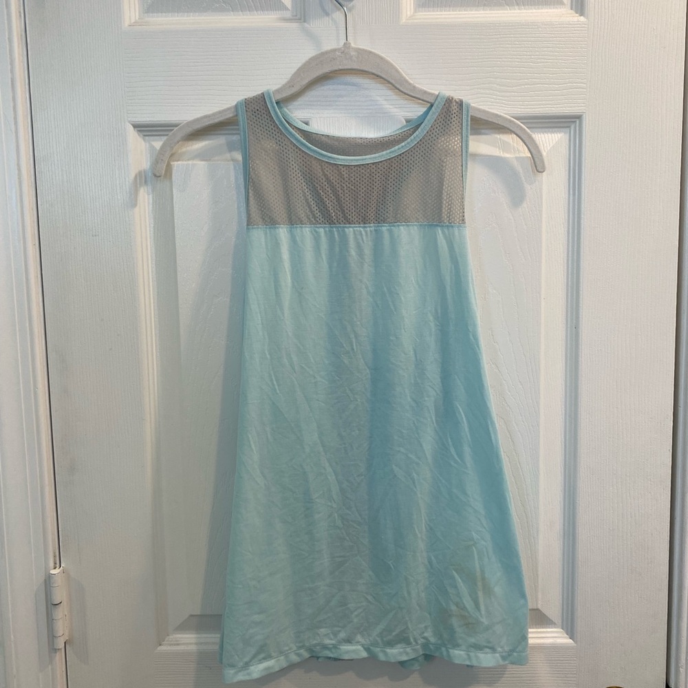 athleta turquoise mesh workout tank top